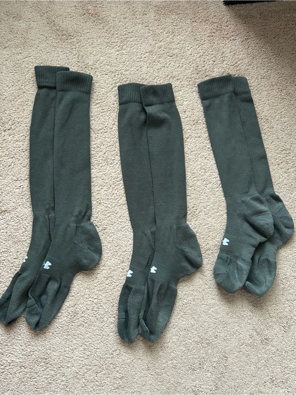 Set of 3 Under Armour Men's Tactical Boot Green Military Socks